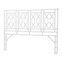 bali & pari Sampson Bohemian White Rattan King Size Standalone Headboard